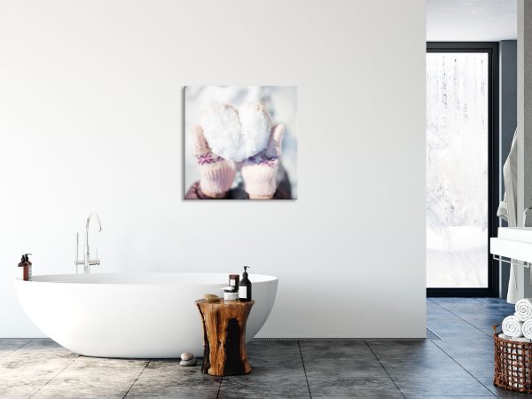 Herz aus Schnee, Glasbild Quadratisch Verkauf – Bild 4