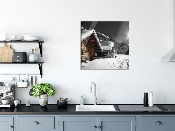 Alpenhütten, Glasbild Quadratisch Angebot – Bild 3