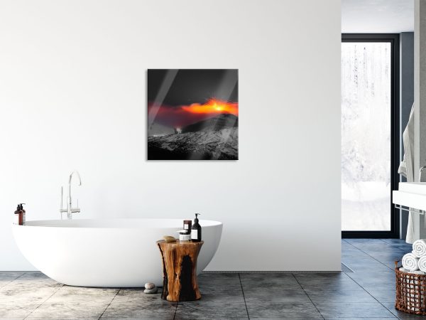 atemberaubender Vulkanausbruch, Glasbild Quadratisch Mode – Bild 4