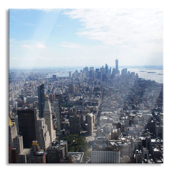 New York City Panorama, Glasbild Quadratisch Online