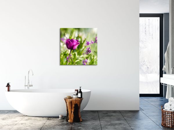 Blumen im Sonnenschein, Glasbild Quadratisch Rabatt – Bild 4