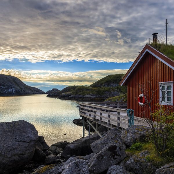 Sonnenaufgang am Fjord Norwegens, Glasbild Quadratisch Verkauf – Bild 5