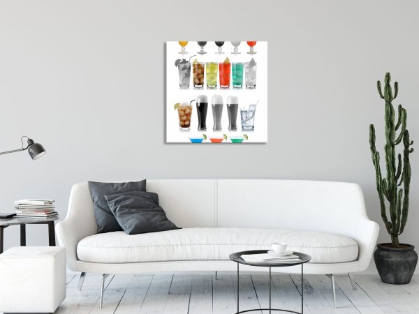 Drinks für Frauen und Männer, Glasbild Quadratisch Rabatt – Bild 2