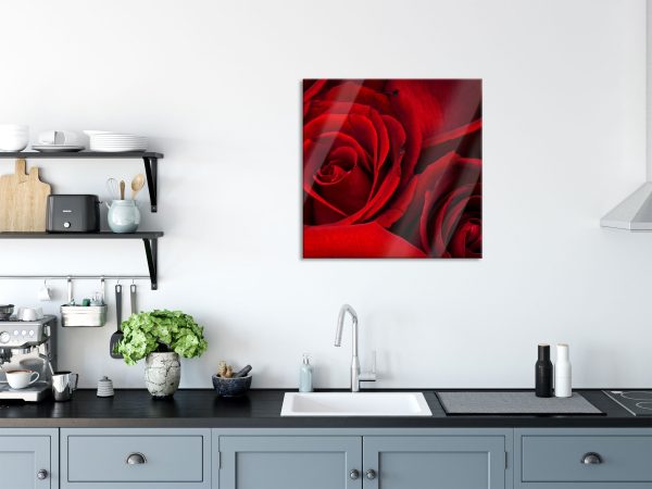 rote Rosen, Glasbild Quadratisch Schn?ppchen – Bild 3