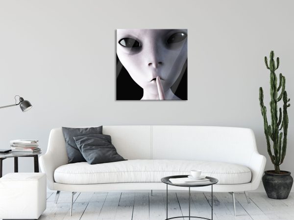 Alien - nicht reden, Glasbild Quadratisch Mode – Bild 2