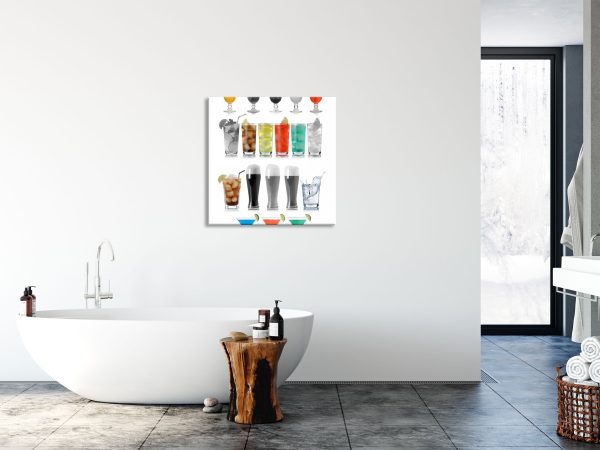 Drinks für Frauen und Männer, Glasbild Quadratisch Rabatt – Bild 4