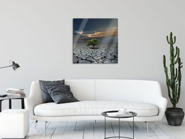 Der Baum im Boden, Glasbild Quadratisch Schn?ppchen – Bild 2