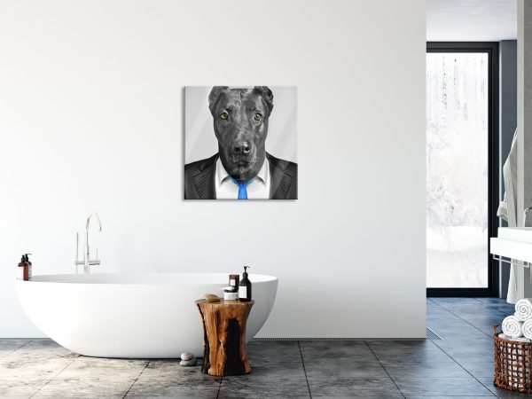 Labrador im Anzug, Glasbild Quadratisch Jetzt online – Bild 4