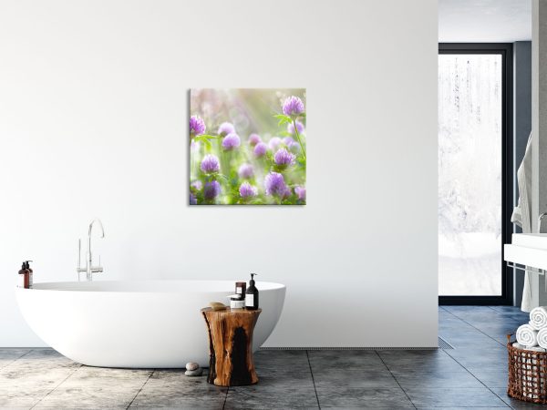 Kleeblüten im Sonnenschein, Glasbild Quadratisch Verkauf – Bild 4