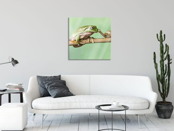 der Frosch und die Schnecke, Glasbild Quadratisch Angebot – Bild 2
