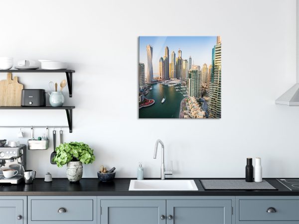 Dubai Metropole, Glasbild Quadratisch Rabatt – Bild 3