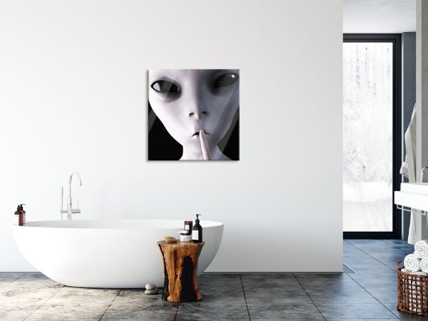 Alien - nicht reden, Glasbild Quadratisch Mode – Bild 4