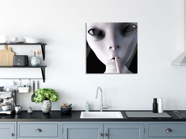 Alien - nicht reden, Glasbild Quadratisch Mode – Bild 3