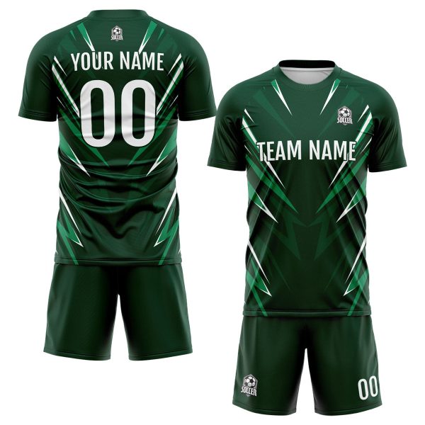 Benutzerdefinierte Drak Grün Fußball Trikots für Männer Frauen Personalisierte Fußball Uniformen für Erwachsene und Kind Angebot – Bild 2