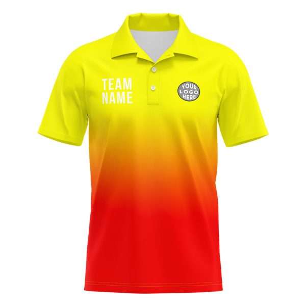 Benutzerdefinierte Gelb Rot Fußball Polo-Shirts Fügen Sie Ihr Einzigartiges hinzu Logo Name Nummer Verkauf – Bild 2