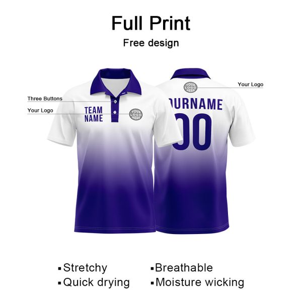 Benutzerdefinierte Lila Fußball Polo-Shirts Fügen Sie Ihr Einzigartiges hinzu Logo Name Nummer Rabatt – Bild 4