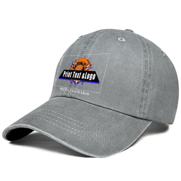 Kundenspezifisch Grau Logo Washed Cowboy Ponytail Cap Metall Snapback Herren und Damen Atmungsaktive Baseballkappen Rabatt – Bild 2