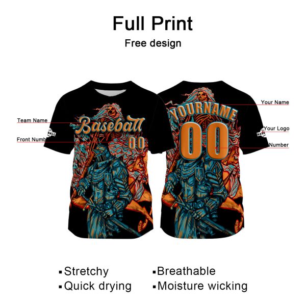Benutzerdefiniert Schwarz Orange Baseball Uniformen Drucken für Jungs Mädchen und Kinder Machen Ihr Team Mehr Vielfältig Verkauf – Bild 2