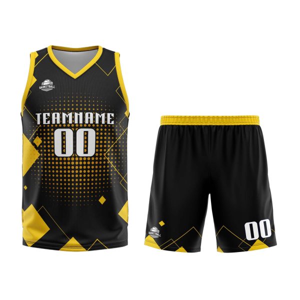 Benutzerdefinierter Schwarz Basketball Jersey Uniform Anzug gedruckt Ihr Logo Name Nummer Online – Bild 2