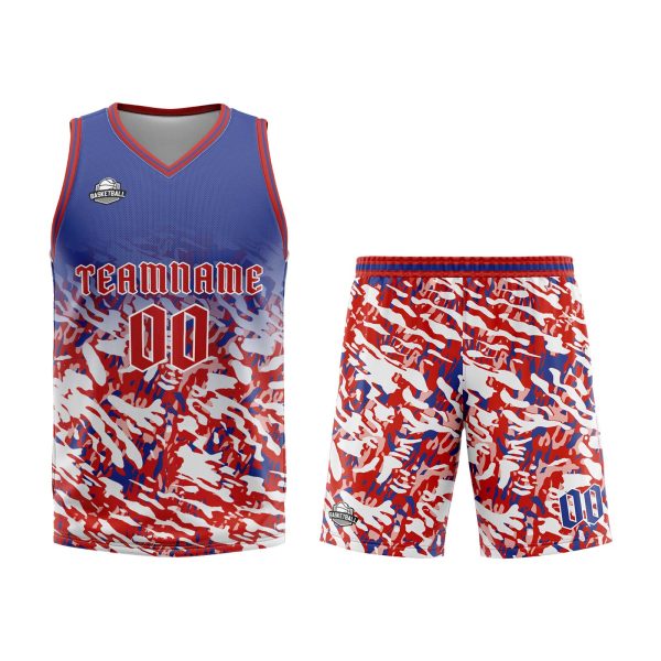 Benutzerdefinierter Blau Rot Weiß Basketball Jersey Uniform Anzug gedruckt Ihr Logo Name Nummer Online-Schn?ppchen – Bild 2