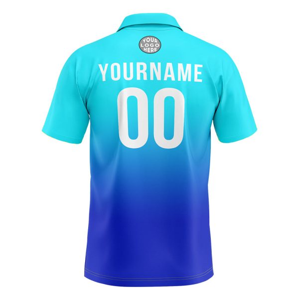 Benutzerdefinierte Hellblau Blau Fußball Polo-Shirts Fügen Sie Ihr Einzigartiges hinzu Logo Name Nummer Jetzt online – Bild 3