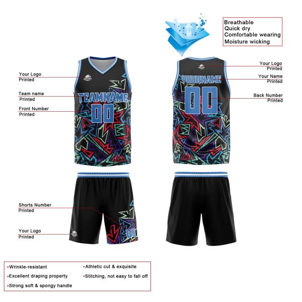 Benutzerdefinierte Blau Reversible Basketball Jersey Personalisierte Print Name Nummer Logo Online-Schn?ppchen – Bild 4