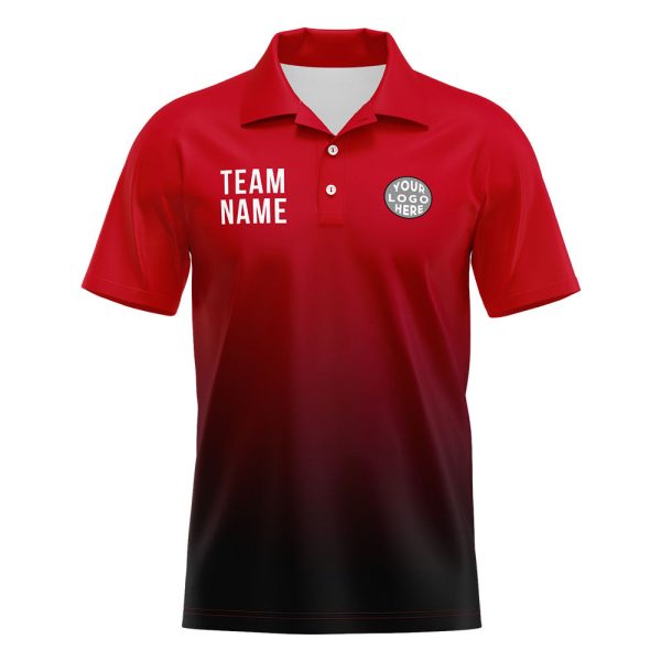 Benutzerdefinierte Rot Schwarz Weiß Fußball Polo-Shirts Fügen Sie Ihr Einzigartiges hinzu Logo Name Nummer Verkauf – Bild 2