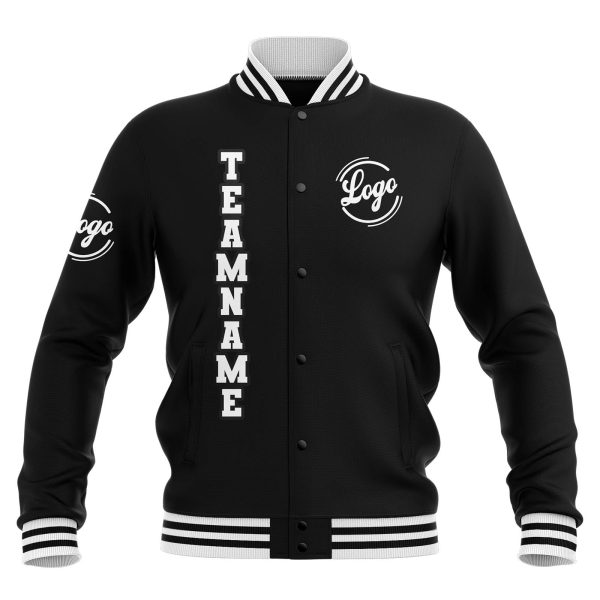 Benutzerdefiniert Schwarz Weiß Wasserdichte Varsity Jacken Personalisiert genäht Name Nummer Logo zu Letterman Jacken Online-Schn?ppchen – Bild 2