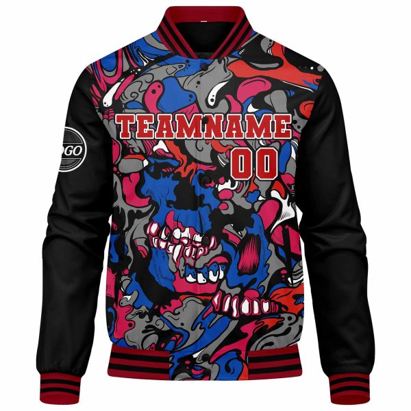 Benutzerdefinierte Verlauf Varsity-Jacke. Letterman-Jacke Rot Royal Online-Verkauf – Bild 4