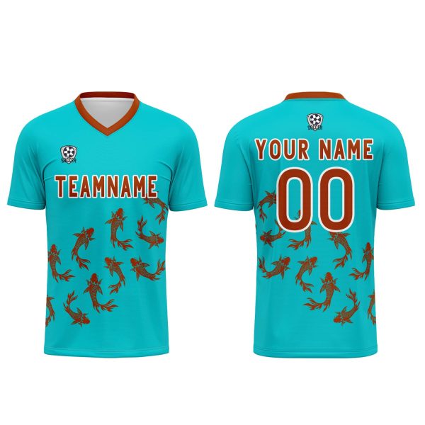 Benutzerdefinierte Sonnig Blau Trikots für Männer Frauen Personalisierte Fußball Uniformen für Erwachsene und Kind Mode