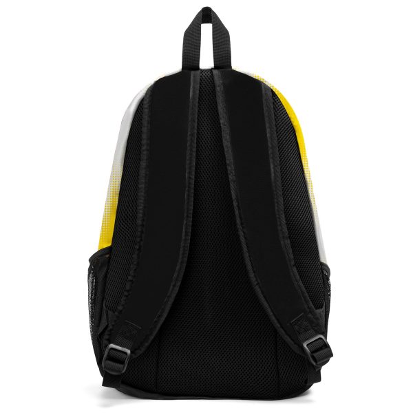 Anpassen Gelb Weiß Sport Rucksäcke Mit Personalisiert Namen, Zahlen und Logos Im Angebot – Bild 3