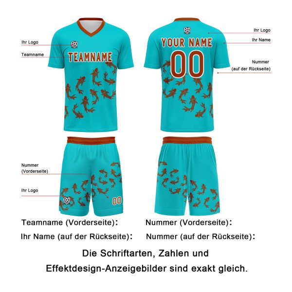 Benutzerdefinierte Sonnig Blau Trikots für Männer Frauen Personalisierte Fußball Uniformen für Erwachsene und Kind Mode – Bild 5