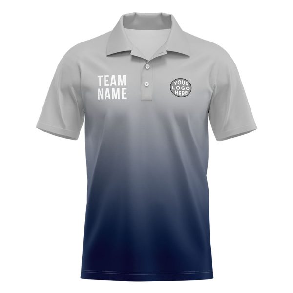 Benutzerdefinierte Grau Marine Fußball Polo-Shirts Fügen Sie Ihr Einzigartiges hinzu Logo Name Nummer Online-Schn?ppchen – Bild 2