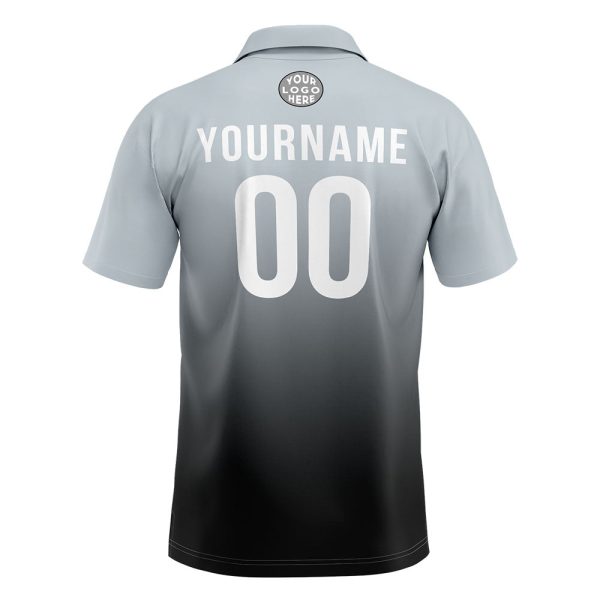 Benutzerdefinierte Grau Schwarz Fußball Polo-Shirts Fügen Sie Ihr Einzigartiges hinzu Logo Name Nummer Online-Verkauf – Bild 3