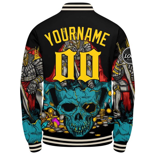 Benutzerdefinierte Verlauf Varsity-Jacke. Letterman-Jacke Blaugelb Mode – Bild 5