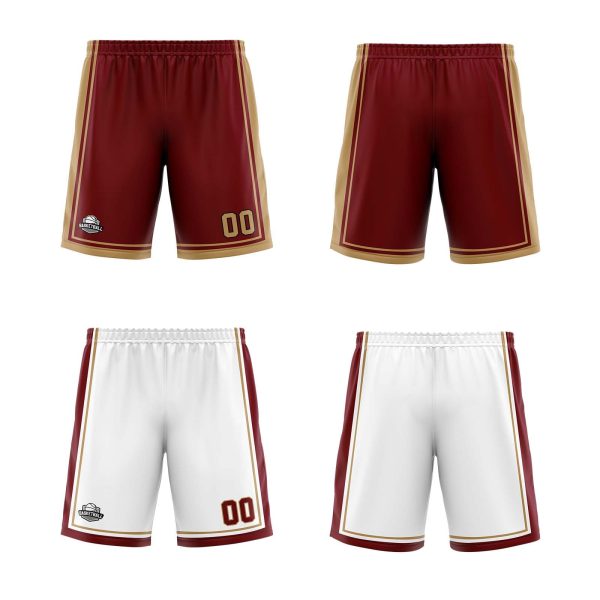 Benutzerdefinierte Wein Gold Reversible Basketball Jersey Personalisierte Print Name Nummer Logo Online-Schn?ppchen – Bild 2