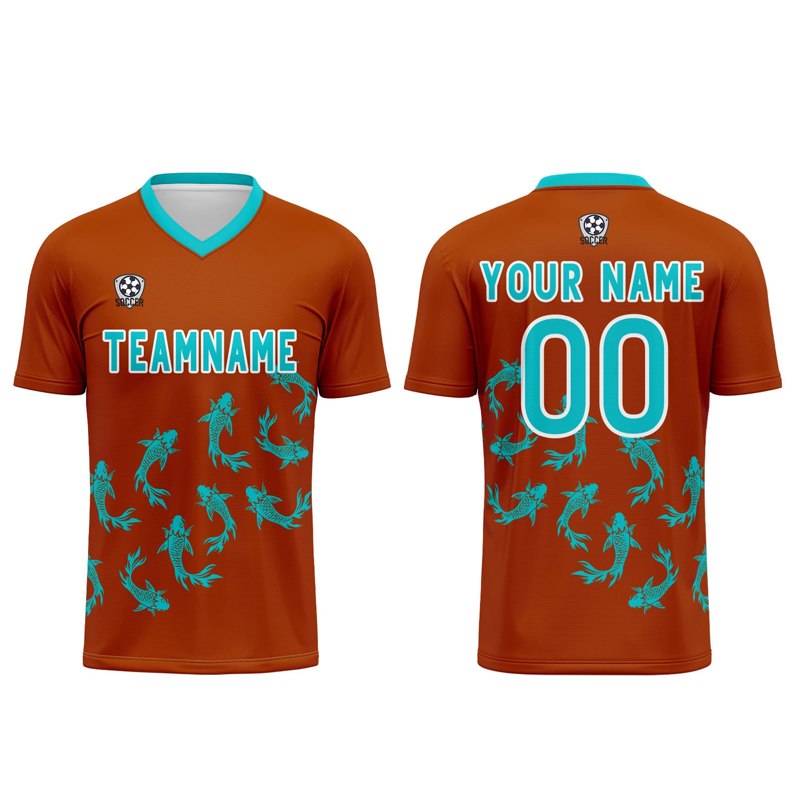 Benutzerdefinierte Orange Trikots für Männer Frauen Personalisierte Fußball Uniformen für Erwachsene und Kind Online-Verkauf