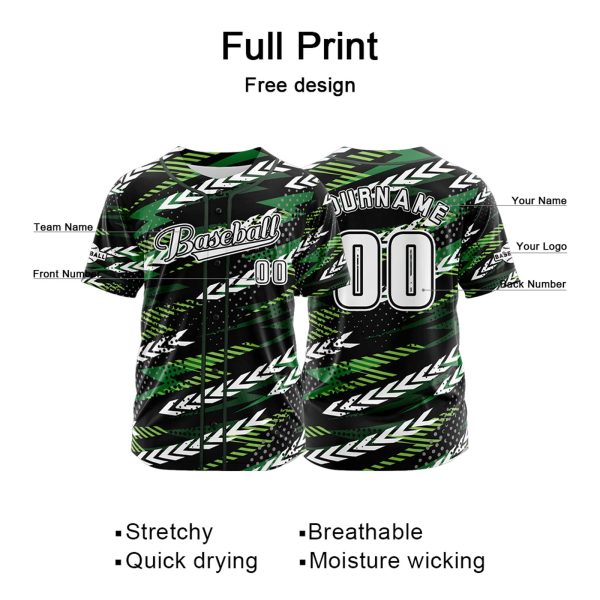 Benutzerdefiniert Schwarz Grün Baseball Uniformen Drucken für Jungs Mädchen und Kinder Machen Ihr Team Mehr Vielfältig Im Angebot – Bild 2