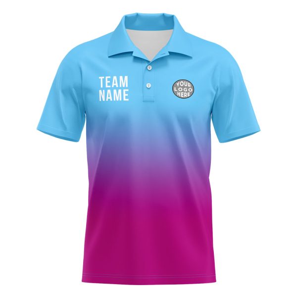 Benutzerdefinierte Hellblau Rosa Lila Fußball Polo-Shirts Fügen Sie Ihr Einzigartiges hinzu Logo Name Nummer Rabatt – Bild 2