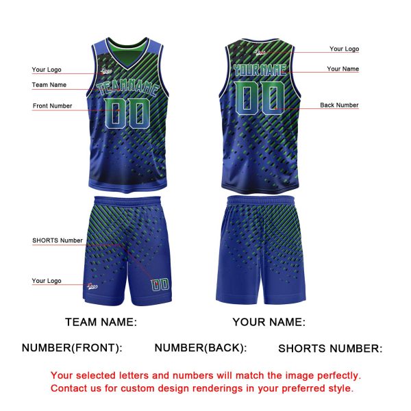 Benutzerdefinierte Blau Grün Reversible Basketball Jersey Personalisierte Print Name Nummer Logo Online-Verkauf – Bild 4