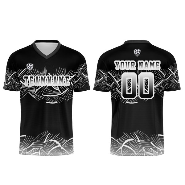 Benutzerdefinierte Schwarz Grau Trikots für Männer Frauen Personalisierte Fußball Uniformen für Erwachsene und Kind Schn?ppchen