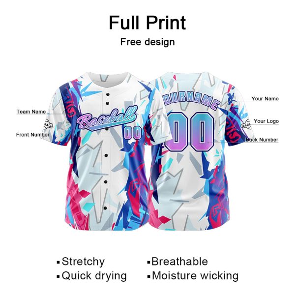 Benutzerdefiniert  Weiß Baseball Uniformen Drucken für Jungs Mädchen und Kinder Machen Ihr Team Mehr Vielfältig Zu verkaufen – Bild 2