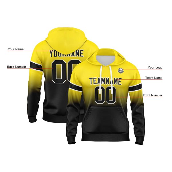 Benutzerdefinierter Verlauf Sweatshirt-Hoodie für Mann, Frau, Mädchen, Junge. Drucken Sie Ihr Logo, Ihren Namen und Ihre Nummer Im Angebot – Bild 4
