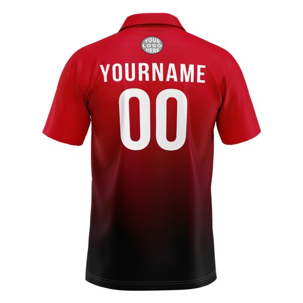Benutzerdefinierte Rot Schwarz Weiß Fußball Polo-Shirts Fügen Sie Ihr Einzigartiges hinzu Logo Name Nummer Verkauf – Bild 3