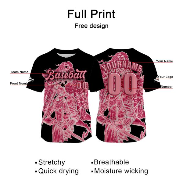 Benutzerdefiniert Schwarz Rosa Baseball Uniformen Drucken für Jungs Mädchen und Kinder Machen Ihr Team Mehr Vielfältig Jetzt online – Bild 2