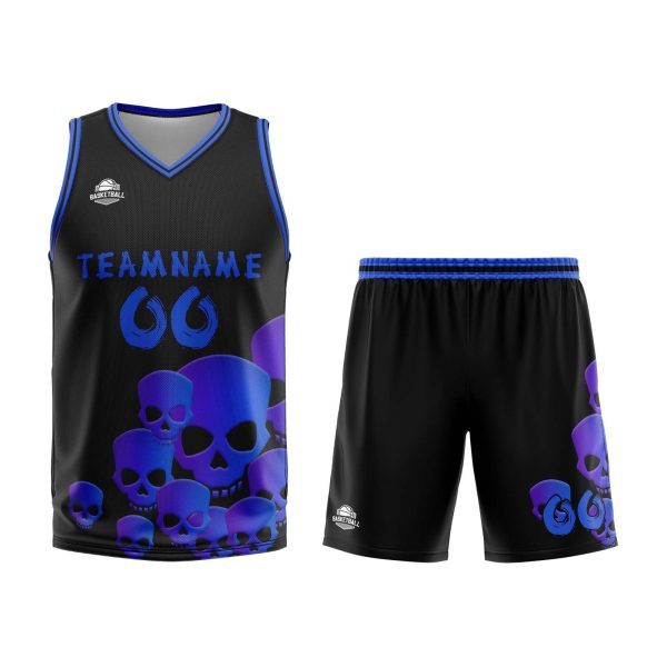 Benutzerdefinierter Blau Basketball Jersey Uniform Anzug gedruckt Ihr Logo Name Nummer Online-Schn?ppchen – Bild 2