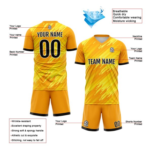 Benutzerdefinierte Orange Fußball Trikots für Männer Frauen Personalisierte Fußball Uniformen für Erwachsene und Kind Zu verkaufen – Bild 3