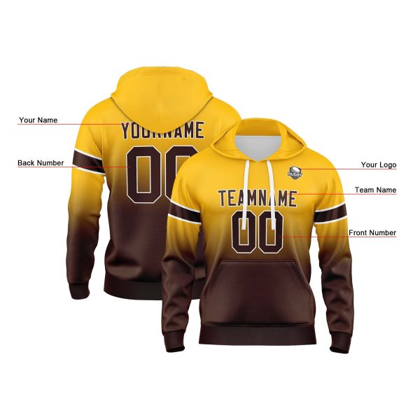 Benutzerdefinierter Verlauf Sweatshirt-Hoodie für Mann, Frau, Mädchen, Junge. Drucken Sie Ihr Logo, Ihren Namen und Ihre Nummer Verkauf – Bild 4