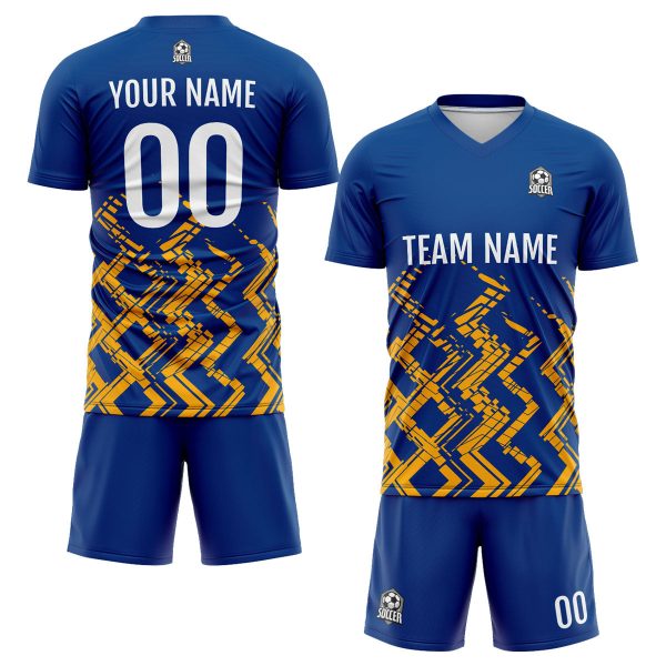Benutzerdefinierte Blau Orange Fußball Trikots für Männer Frauen Personalisierte Fußball Uniformen für Erwachsene und Kind Online-Schn?ppchen – Bild 2