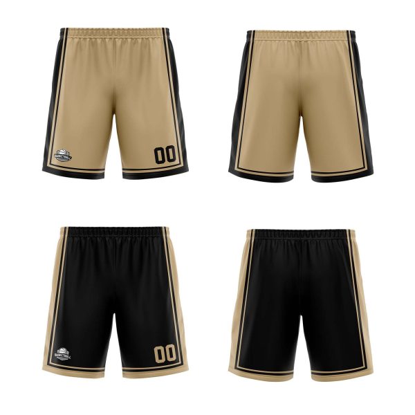 Benutzerdefinierte Gold Schwarz Reversible Basketball Jersey Personalisierte Print Name Nummer Logo Online-Verkauf – Bild 2